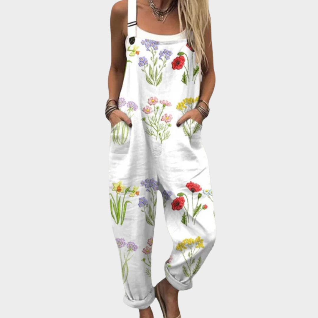 White with Floral Pattern / 5XL